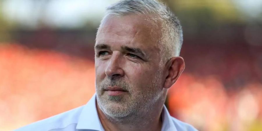Fordert, das Positive des Fussballs herauszustellen und zu bewahren: Dirk Zingler, Präsident von Union Berlin. Foto: Andreas Gora/dpa