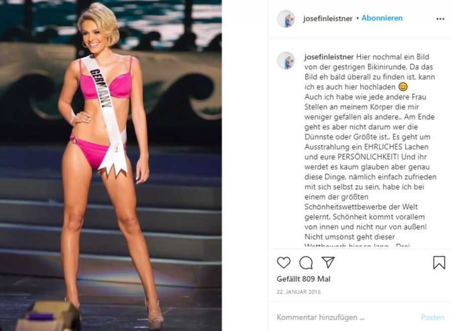 Josefine Leistner trat einst für Deutschland an den «Miss Universe»-Wahlen an.