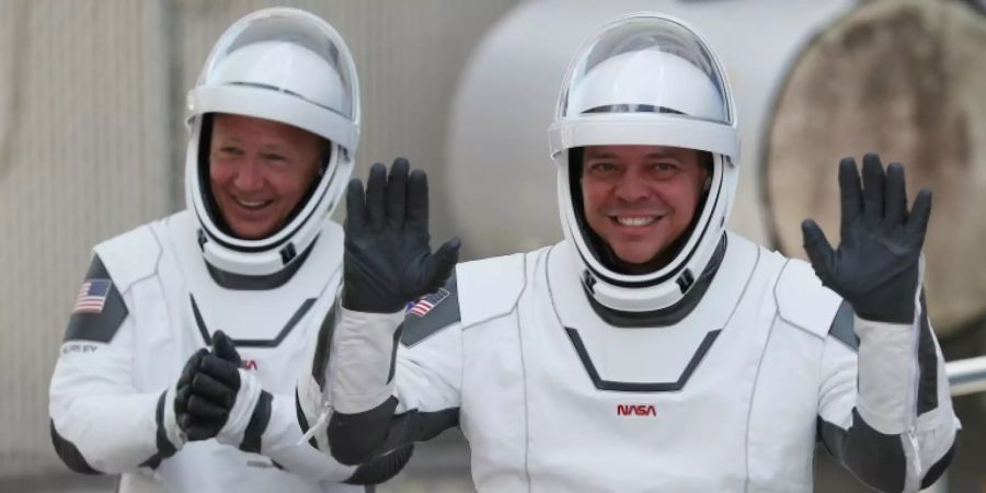 Die US-Astronauten Hurley und Behnken