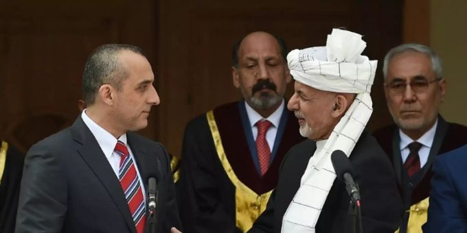 Afghanistans Vizepräsident Amrullah Saleh (links) mit Staatschef Ashraf Ghani. Amrullah Saleh