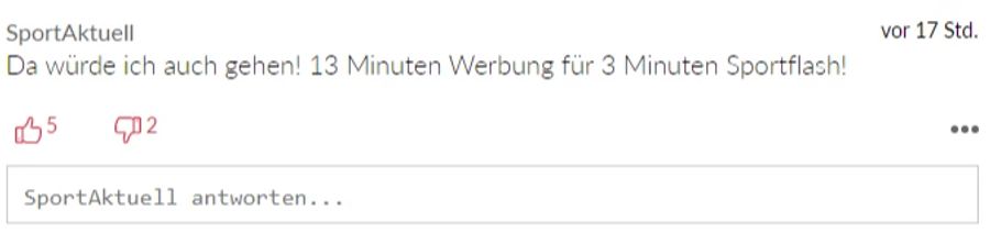 Dieser User versteht Milaneses Wechsel zu Mysports. Schliesslich sei die Werbezeit grösser als die Zeit für den Sportflash.