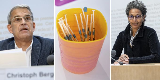 Christoph Berger (Ekif) und Linda Nartey (BAG) treten heute vor die Medien. Coronavirus