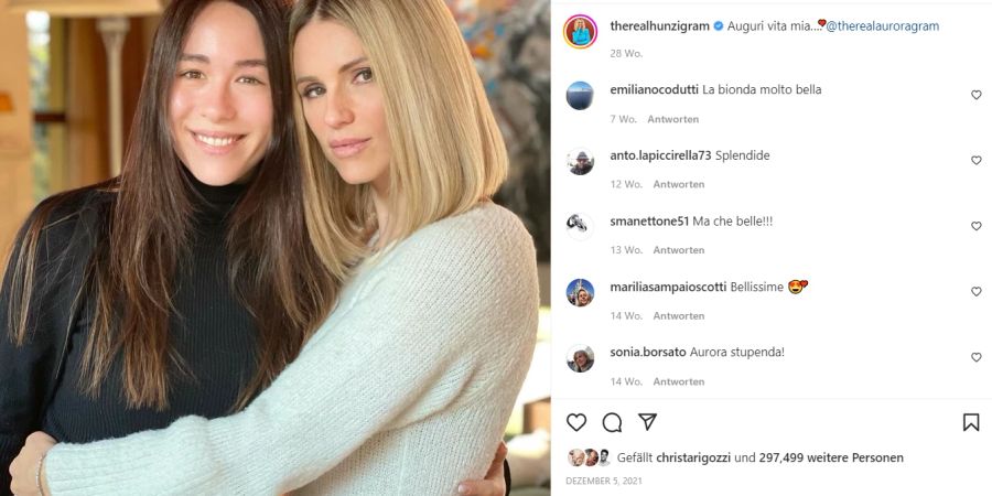 Michelle Hunziker und ihre älteste Tochter Aurora Ramazzotti.