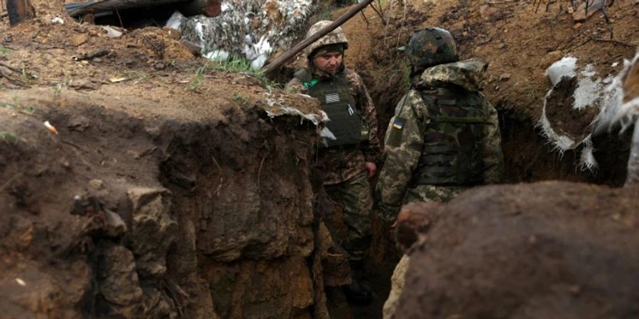 Ukrainische Soldaten in der Region Donezk.