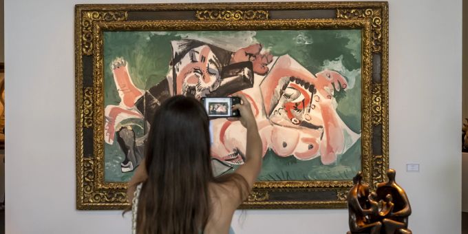 Das Kunstwerk «Les Dormeurs» (1965) des spanischen Künstlers Pablo Picasso ist an der Kunstmesse Art Basel zu sehen. art basel