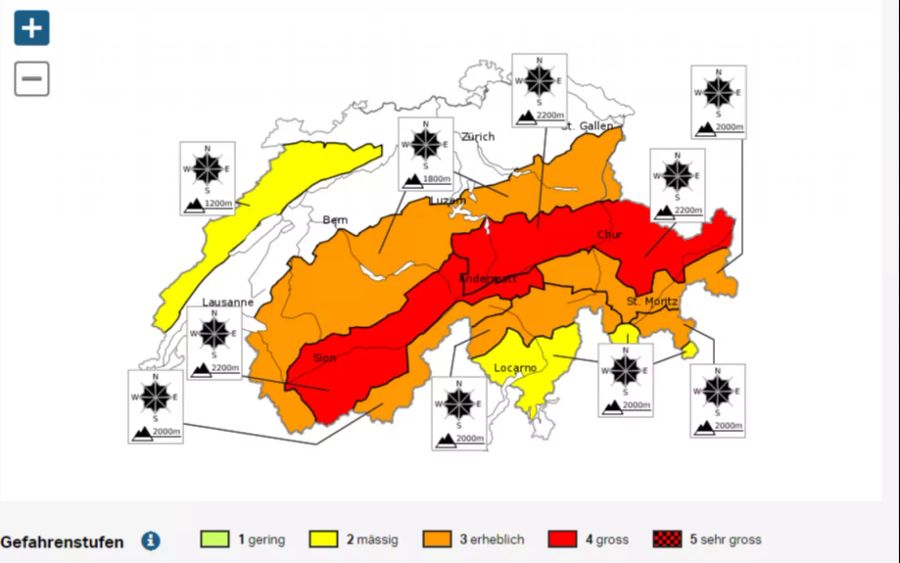 Lawinengefahr Alpen