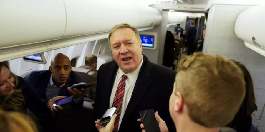 US-Aussenminister Mike Pompeo auf dem Weg nach London