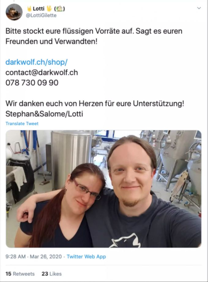 Hilferuf via Twitter.