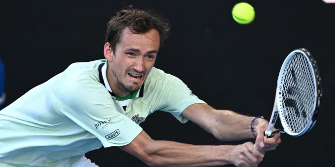 Daniil Medwedew im Einsatz an den Australian Open. Daniil Medwedew Australian Open