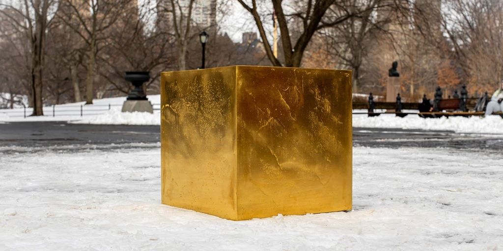 That is why there is now a gold cube in New York