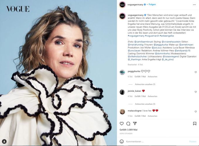 Anke Engelke spricht in der «Vogue» über Schönheitsideale und Body Positivity. anke engelke