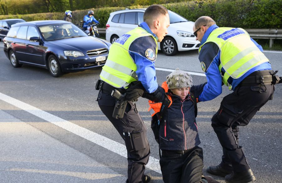 Climate activists protest in Lausanne