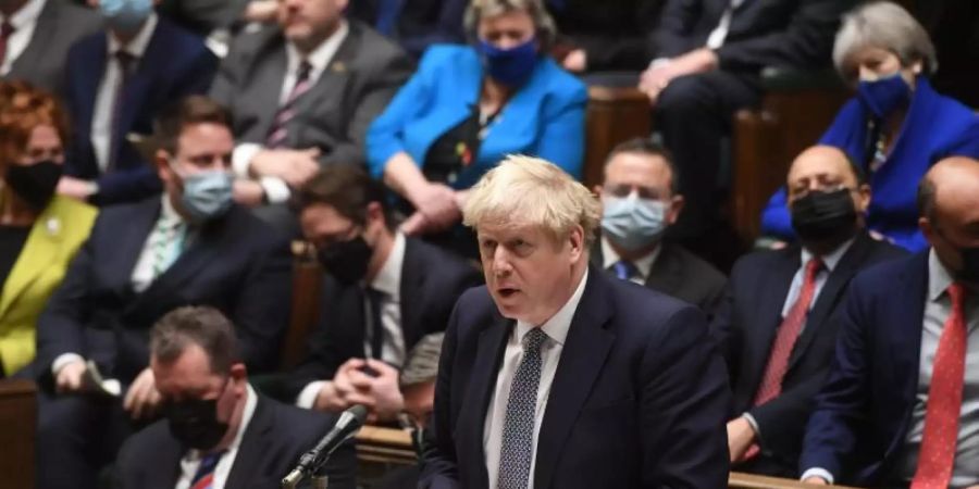 Boris Johnson bei einer Fragestunde im britischen Unterhaus. Foto: Uk Parliament/Jessica Taylor/PA Media/dpa