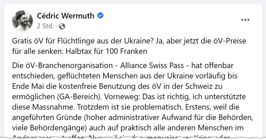 Ukraine Flüchtlinge Wermuth ÖV