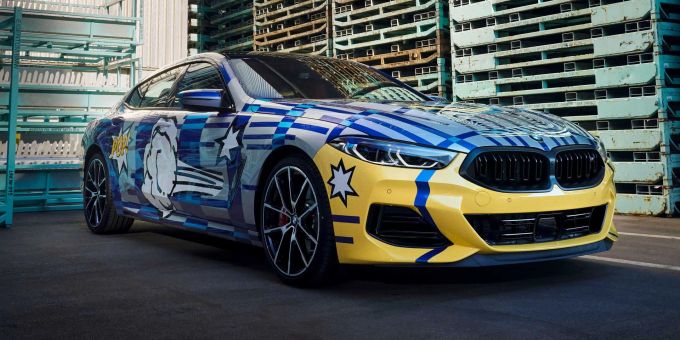 Die von Starkünstler Jeff Koons gestaltete BMW M850i-Sonderserie dürfte überall für grosses Aufsehen sorgen BMW M850i Jeff Koons