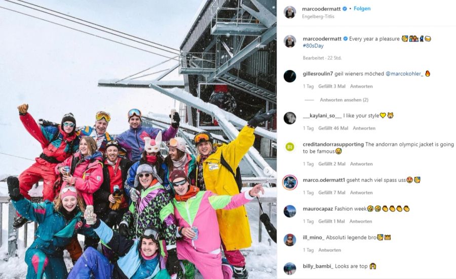 Riesenslalom-Ass Marco Odermatt feierte am Wochenende eine Party mit seinen Freunden.