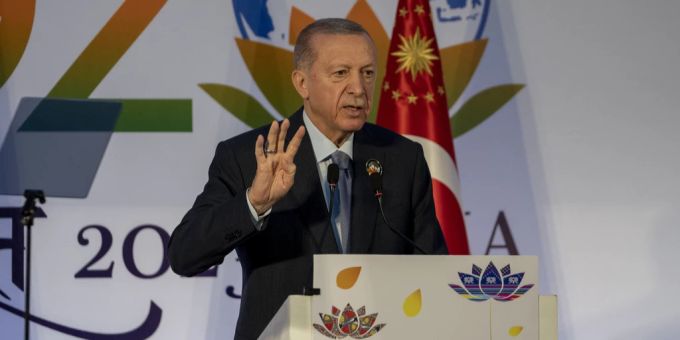 Recep Tayyip Erdogan während einer Pressekonferenz am 10. September am Rande des G20-Gipfels. G20 Recep Tayyip Erdogan