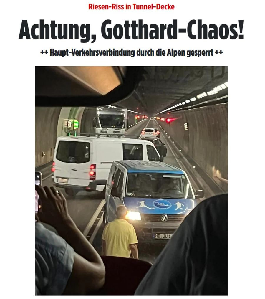 Die «Bild» spricht im Zusammenhang mit der Gotthard-Sperre von einem «Chaos».