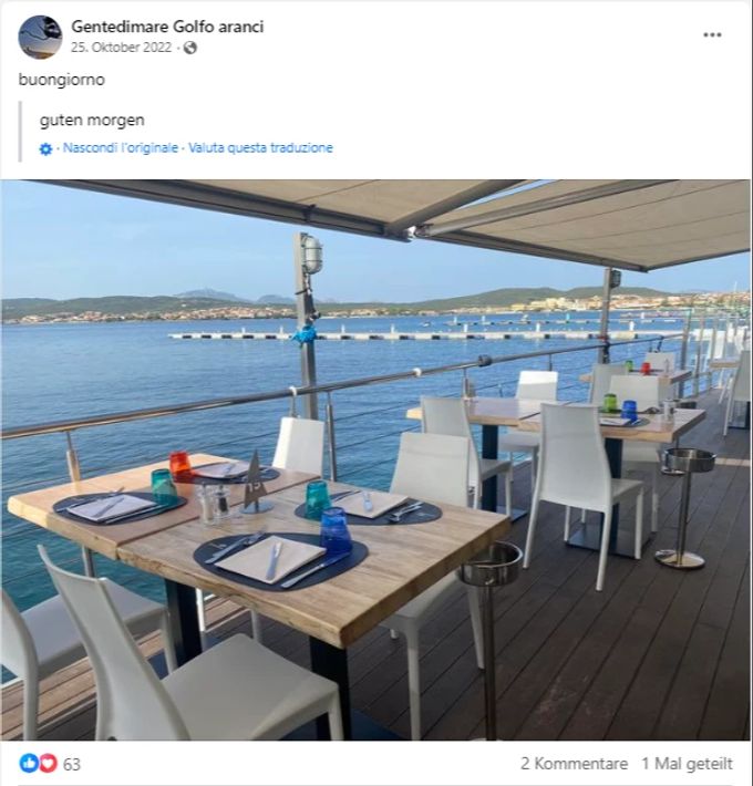 Das Restaurant «Gente die Mare» liegt direkt am Wasser. Restaurant