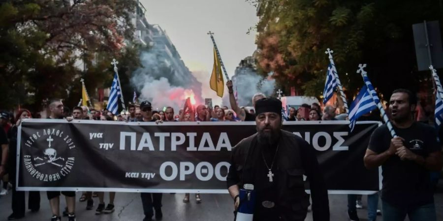 Protest nahe des türkischen Konsulats in Thessaloniki