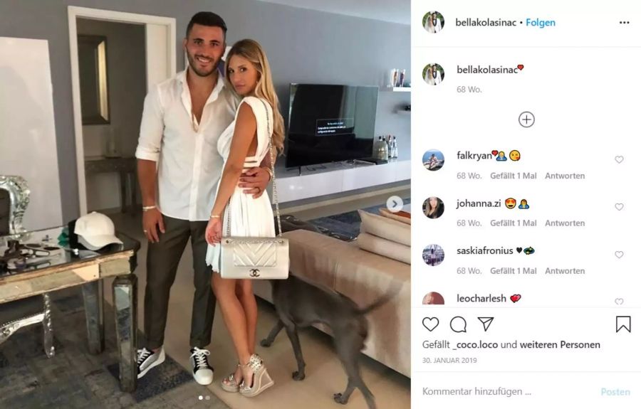 Sead Kolasinac zusammen mit seiner Ehefrau Susubelle.