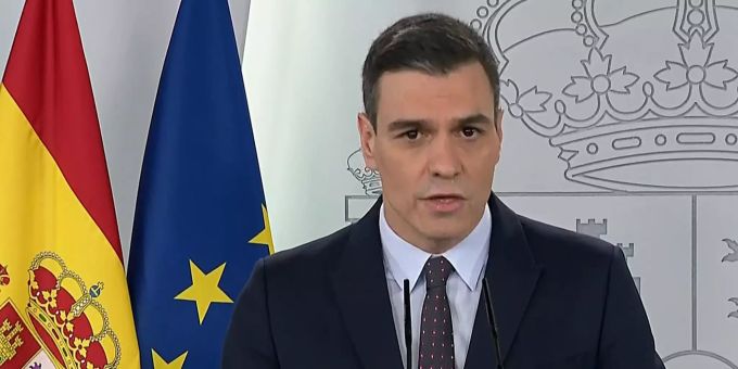 Der spanische Regierungschef Pedro Sanchez spricht über die Verlängerung des Notstandes wegen dem Coronavirus. Coronavirus pedro snachez