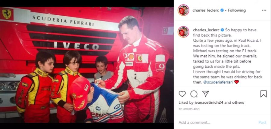 Schumacher Ferrari Leclerc