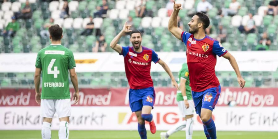 Samuele Campo (rechts) bejubelt seinen Treffer gegen den FC St.Gallen.