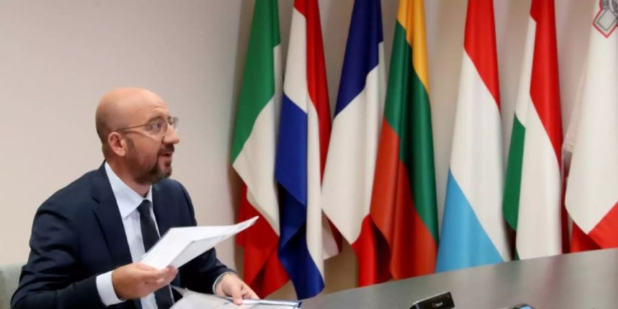 Ratspräsident Michel beim Video-Gespräch mit Chinas Li
