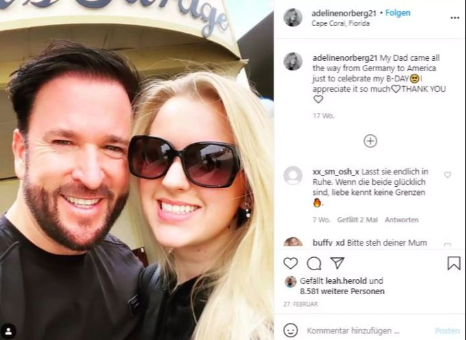 Michael Wendler und seine Tochter Adeline in den USA. Michael Wendler Adeline