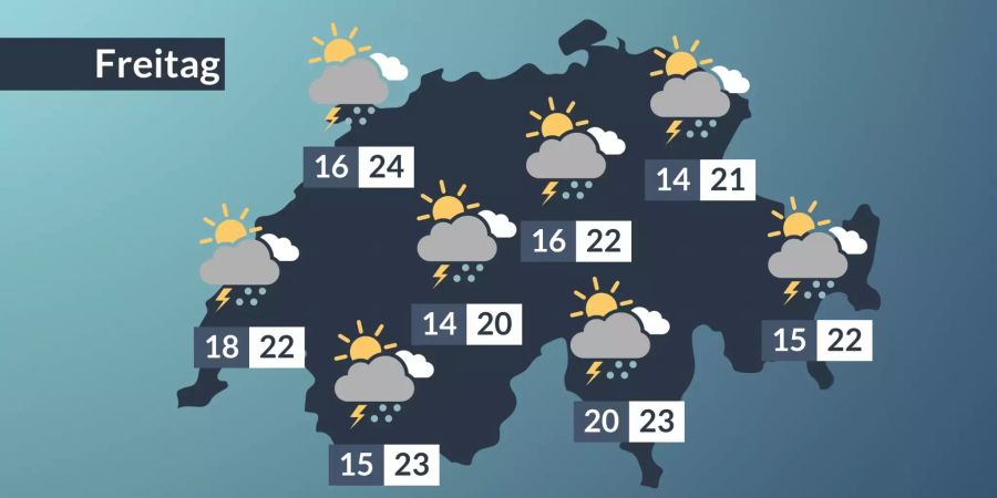 Am Freitag sind wieder Regengüsse zu erwarten.