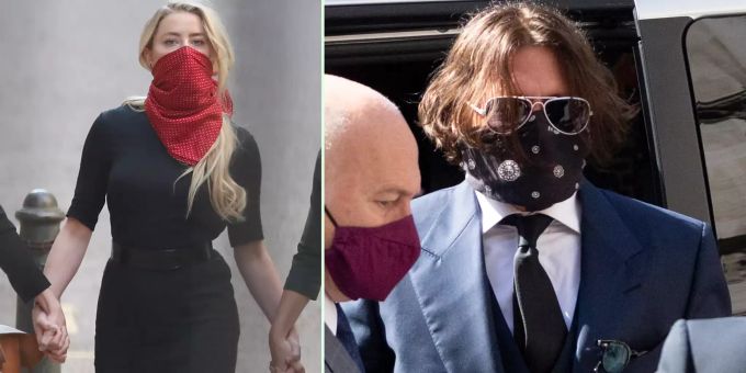 Hier kamen Johnny Depp und seine Ex Amber Heard vor Gericht an. amber heard