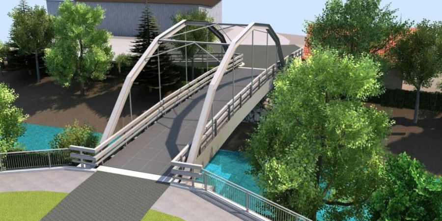 So soll die neue Brücke PA-Geissenschachen auf dem Waffenplatz in Brugg AG aussehen. Die militärische Plangenehmigung des Bundes ist mit zahlreichen Auflagen verbunden.