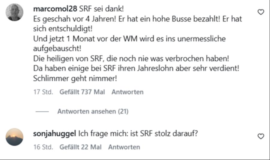 Dass die Story ausgerechnet jetzt, einen Monat vor der Heim-WM, publiziert wird, stösst vielen sauer auf.