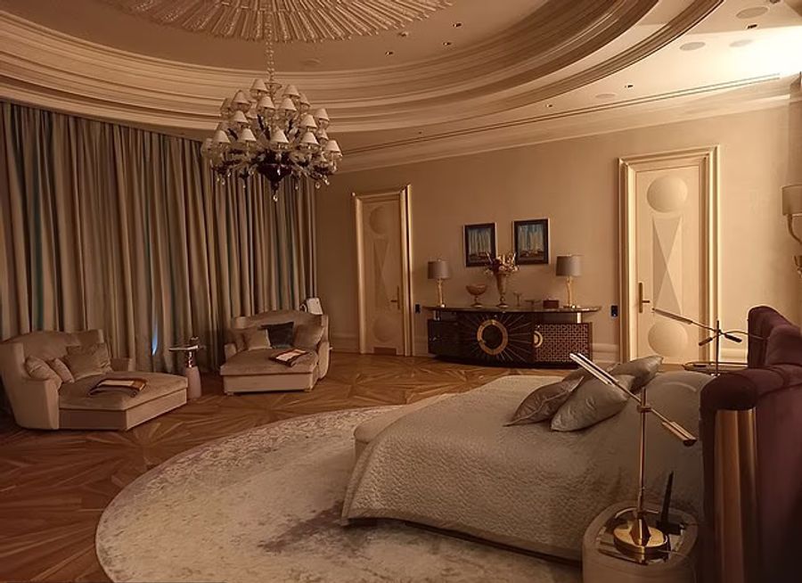 Das Hauptschlafzimmer umfasst 150 Quadratmeter.