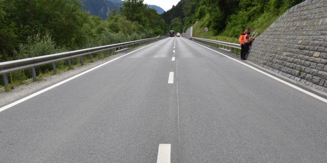 Unfallstelle in Waltensburg.