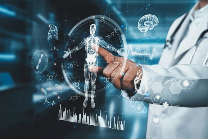 Arzt Hand Diagramm Mensch