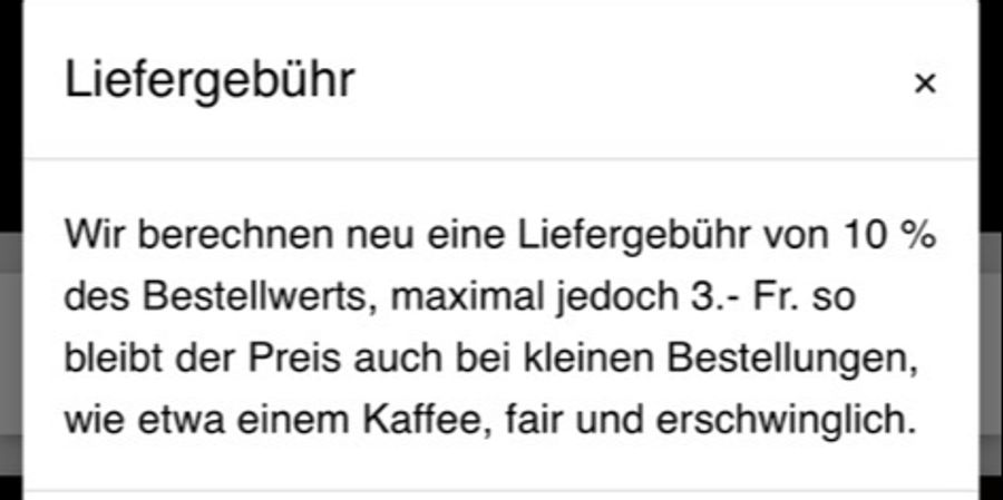 Servicegebühr Meldung