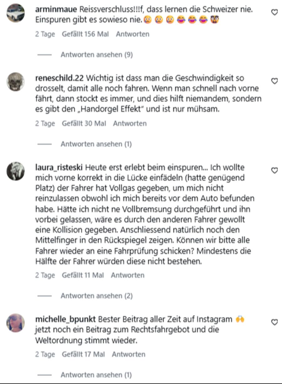 Unter dem Beitrag wird fleissig diskutiert. Viele Autofahrer berichten von ihren Erlebnissen.