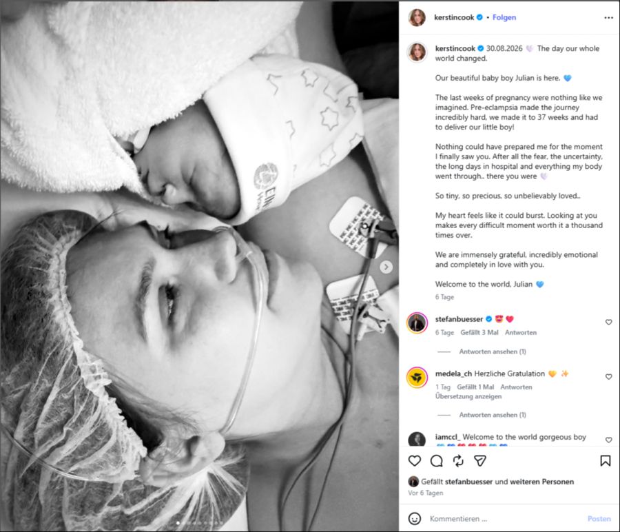Die Ex-Miss-Schweiz wurde am 30. August zum ersten Mal Mama.