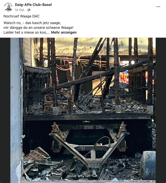 Der Wagen wurde völlig zerstört. Daig-Affen