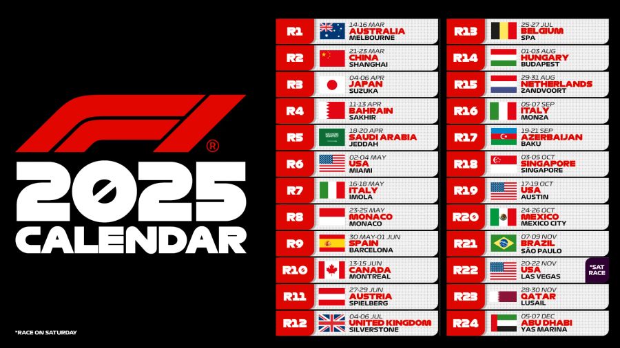 Formel 1 Kalender 2025