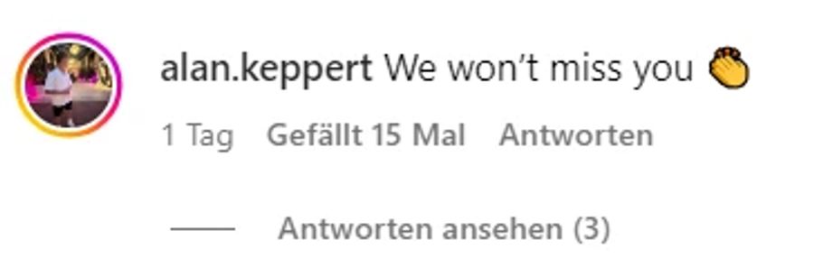 «Wir werden dich nicht vermissen», bilanziert ein Nutzer.