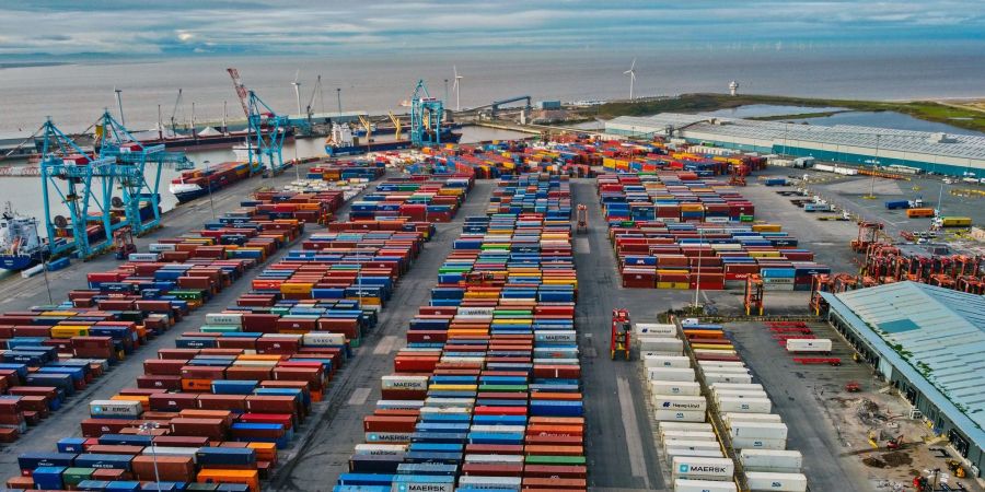 Container im Hafen von Liverpool: Grossbritannien ist seit 2021 nicht mehr Mitglied des EU-Binnenmarkts und der Zollunion.