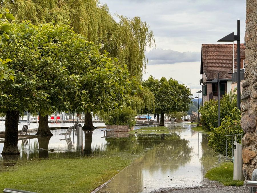 Die Uferpromenade in Steckborn war überflutet.