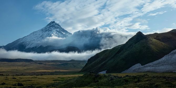 Kamtschatka Berge Wolken Wildnis