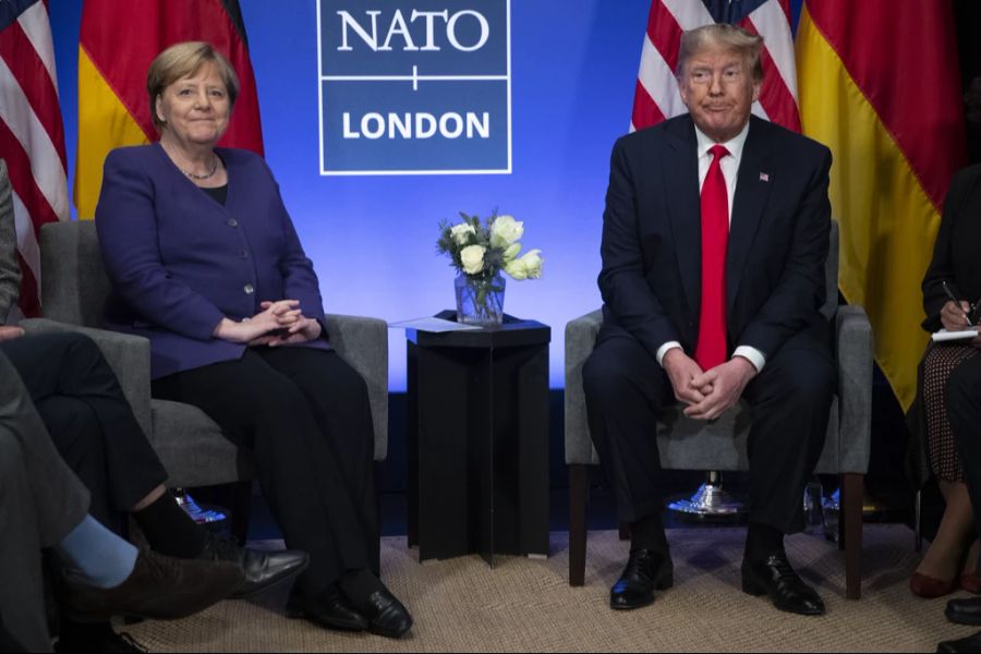 Merkel hatte in ihrer Zeit als Bundeskanzlerin auch mit Donald Trump zu tun. Hier am Nato-Gipfel im Dezember 2019 in England.