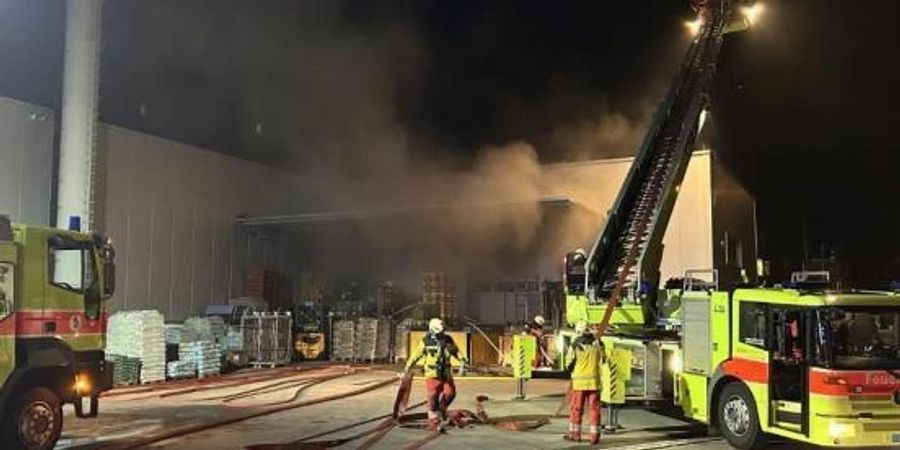 Lagerhalle in Brand.