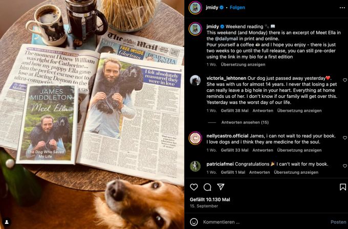 James Middleton hat ein Buch über seinen Hund geschrieben.