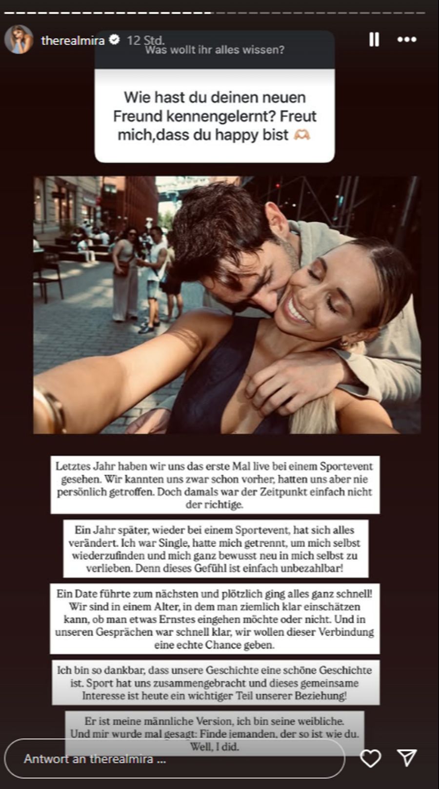 Auf Instagram zeigt sie sich frisch verliebt.